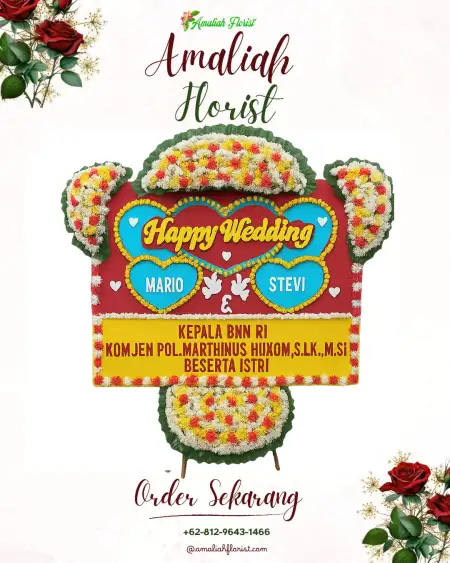 Papan Bunga Pernikahan Boyaoge